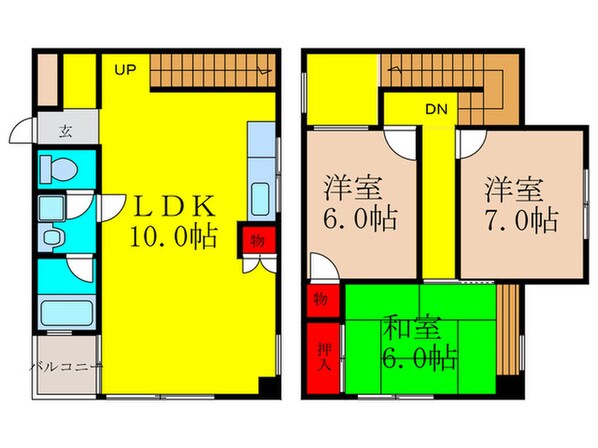 ヴィラ春日丘の物件間取画像